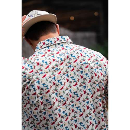 Men's Burlebo Performance All Over Ducks Button Up Shirt