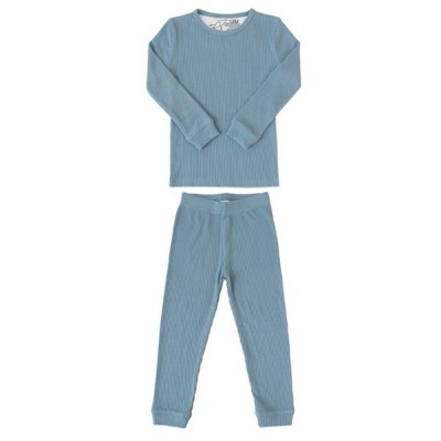 Toddler Copper Pearl Ribbed Knit Long Sleeve Pajama Set
