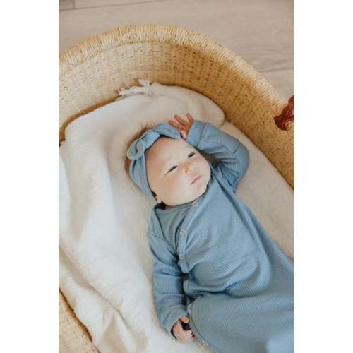Baby Copper Pearl Ribbed Knit Knotted Gown