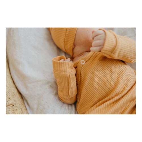 Baby Copper Pearl Ribbed Knit Knotted Gown