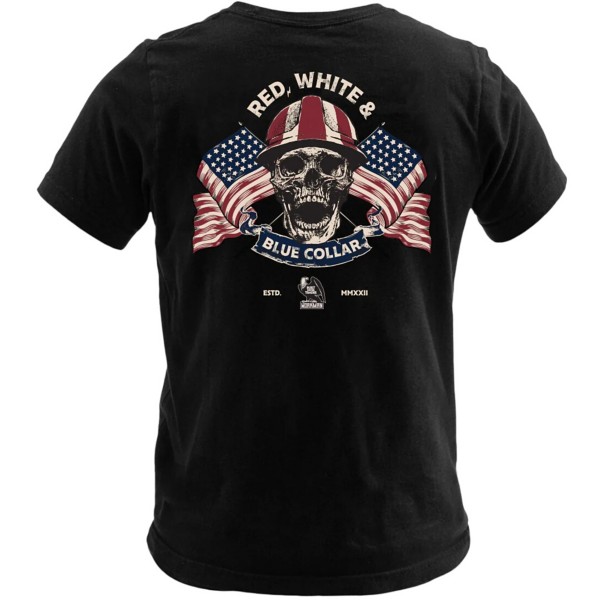 Men's Workman Red White & Blue Collar T-Shirt Medium Black