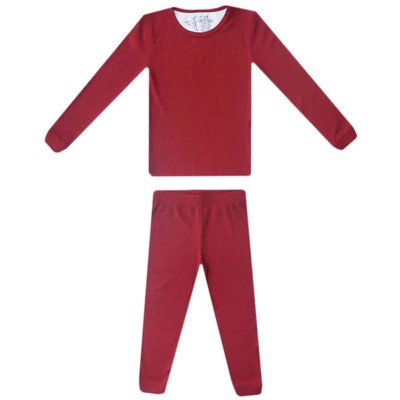 Toddler Copper Pearl Holiday Long Sleeve shirt Ferragamo and Pants Pajama Set