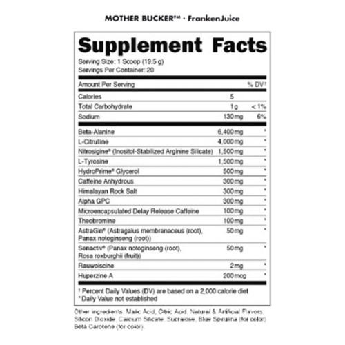 Bucked Up Mother Bucker Nootropic Pre-Workout