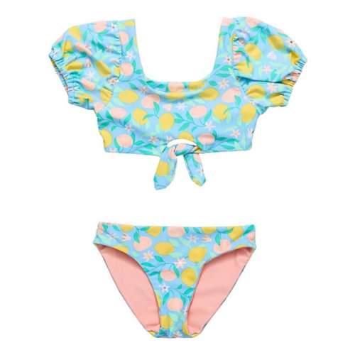 Girls' Snapper Rock Lemon Drops Knot Front Swim Bikini Set