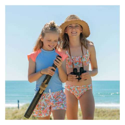 Girls' Snapper Rock Hawaiian Luau Sustainable Shirred Swim Bikini Set