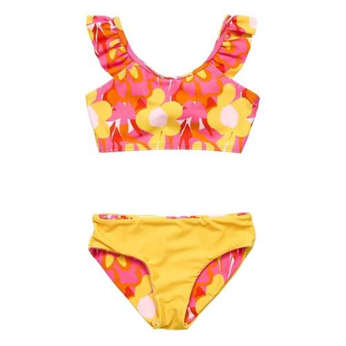 Girls' Snapper Rock Pop of Sunshine Frill Crop Swim Bikini Set
