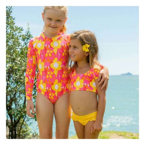 Girls' Snapper Rock Pop of Sunshine Crop Swim Bikini Set