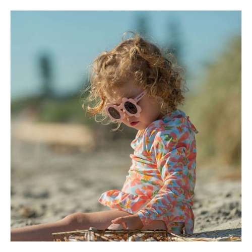 Toddler Girls' Snapper Rock Hawaiian Luau Sustainable Long Sleeve One Piece Swimsuit