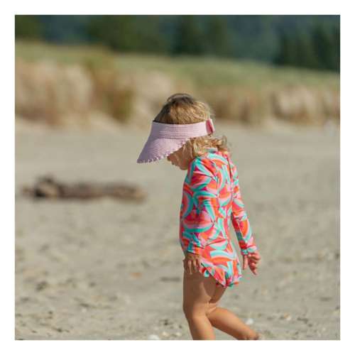 Toddler Girls' Snapper Rock Geo Melon Sustainable Long Sleeve One Piece Swimsuit