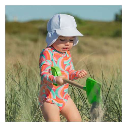 Toddler Girls' Snapper Rock Geo Melon Sustainable Long Sleeve One Piece Swimsuit