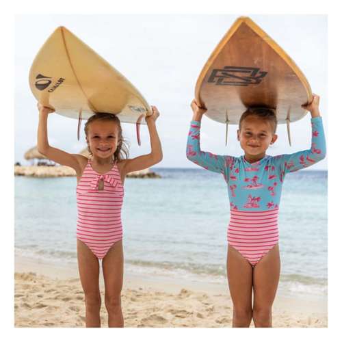 Girls' Snapper Rock Lighthouse Island Sustainable Long Sleeve One Piece Swimsuit