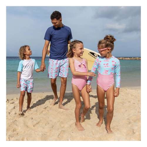Girls' Snapper Rock Lighthouse Island Sustainable Long Sleeve One Piece Swimsuit