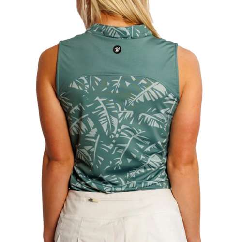 Women's Waggle Golf Lost In The Palms Sleeveless V-Neck Golf Polo