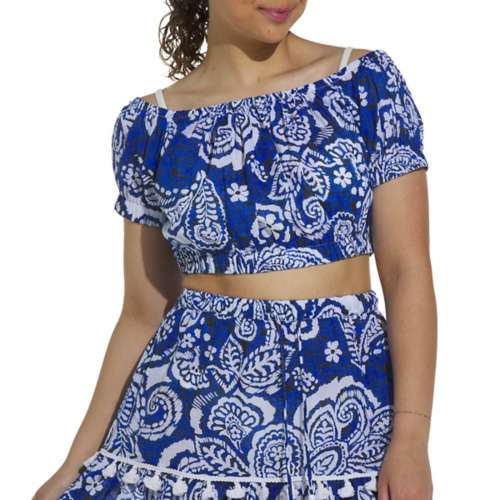 Women's Dotti Crop Top Paisley Dress Swim Cover Up