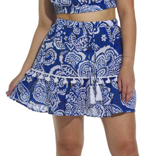 Women's Dotti Ruffle Short Paisley Skirt Swim Cover Up