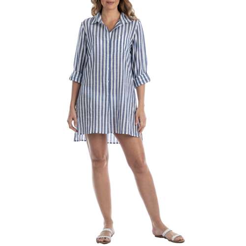 Women's Dotti Striped Beach Dress silk Swim Cover Up