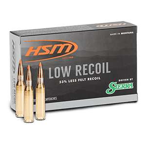 HSM Sierra Low Recoil Rifle Ammunition 20 Round Box