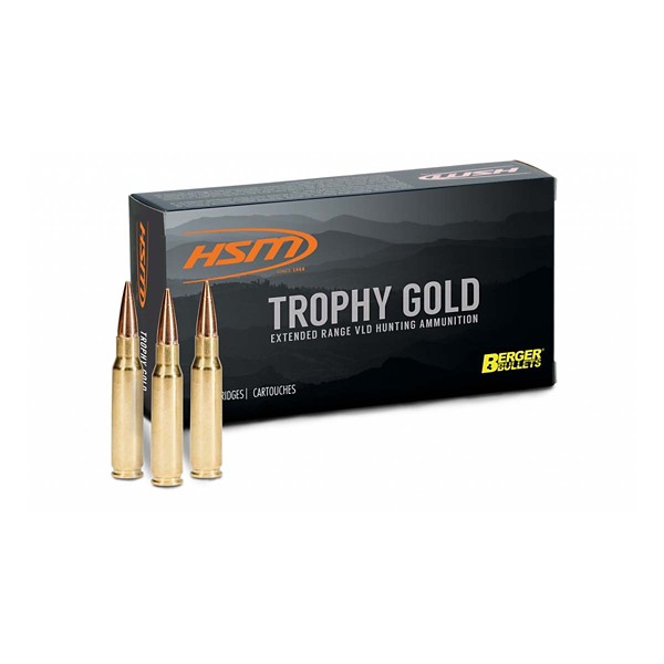 HSM AMMUNITION HSM Trophy Gold Extended Range Berger VLD Rifle Ammunition