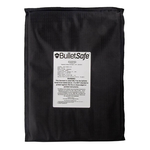 Adult BulletSafe Bulletproof Backpack Panel Level IIA Vest product image