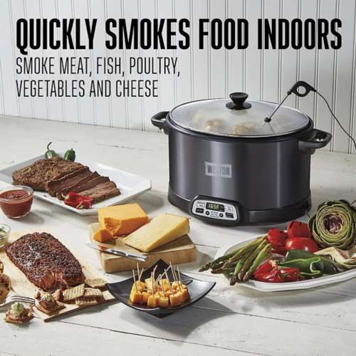 Weston 2-in-1 Indoor Electric Smoker and Programmable Slow Cooker 6 qt