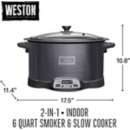 Weston 2-in-1 Indoor Smoker and Slow Cooker - Black and Stainless Steel