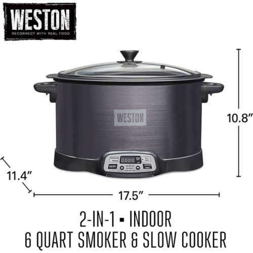 Weston 2-in-1 Indoor Electric Smoker and Programmable Slow Cooker