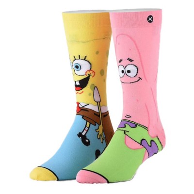 Men's ODD SOX Spongebob and Patrick Crew Socks