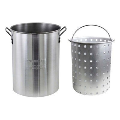 CHARD 30 Quart Aluminum Pot with Strainer Basket