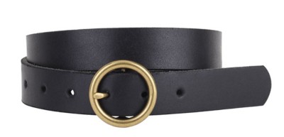 Women's Most Wanted Brass-Toned Circle Buckle Leather Belt
