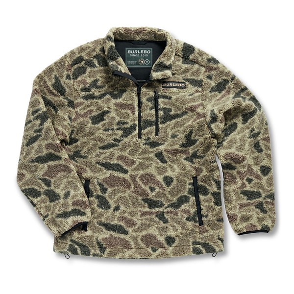 BURLEBO Men's  Rocky Mountain Sherpa Long Sleeve 1/4 Zip