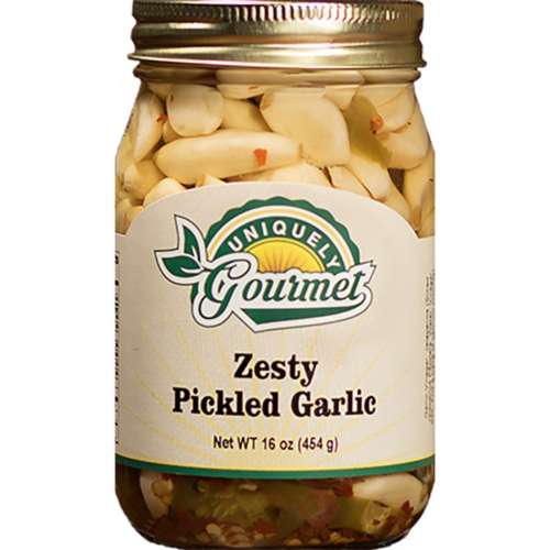 Uniquely Gourmet Zesty Pickled Garlic