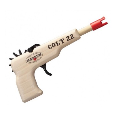 Magnum Wooden Colt 22 Pistol Rubber Band Shooter