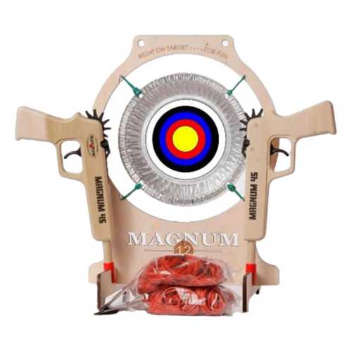 Magnum Wooden Pie Tin Target with 2 Magnum 45 Pistol Set
