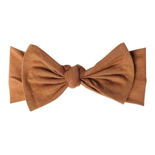 Baby Copper Pearl Knit Headband Bow