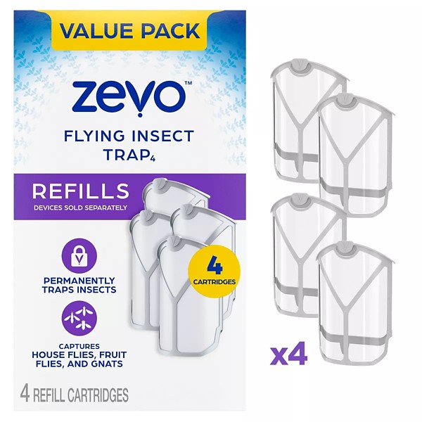 Zevo Flying Insect Trap Refills  - 4 Cartridges - Zevo