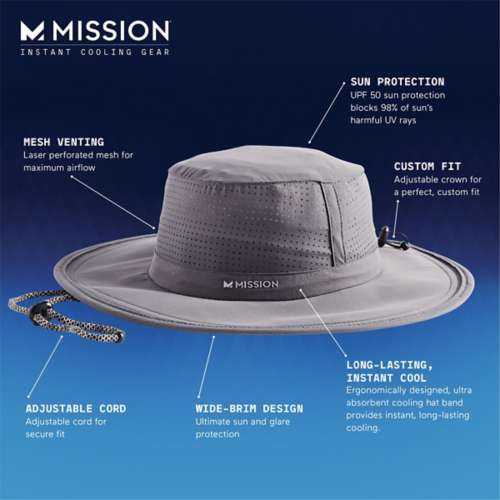 Adult Mission Skincare Mission Cooling Max Plus Pinnacle Booney Bucket Hat