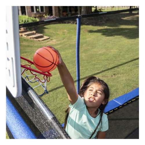 JumpKing 10ft. X 15ft. Rectangular Trampoline - 2 Basketball Hoops, Foot  Step and Court Print