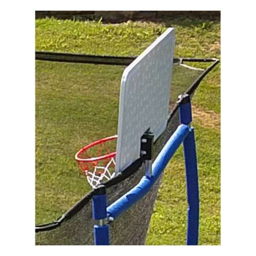 JumpKing 10ft. X 15ft. Rectangular Trampoline - 2 Basketball Hoops, Foot Step and Court Print