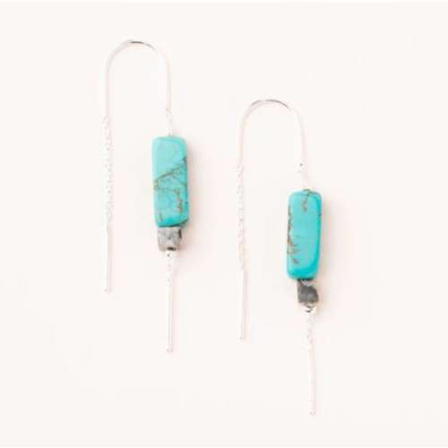 Scout Curated Wears Turquoise Rectangle Stone Earrings