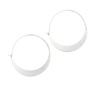 Scout Curated Wears Refined Collection - Crescent Hoop/Sterling Silver Earrings