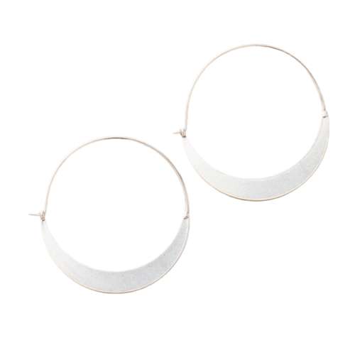 Scout Curated Wears Refined Collection - Crescent Hoop/Sterling Silver Earrings