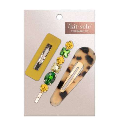 Women's Kitsch Acrylic Stackable Snap Clip Set