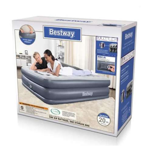 Bestway Tritech QuadComfort Air Mattress Queen 20 With Built-In AC Pump And Antimicrobial Coating