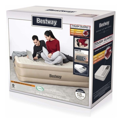 Bestway Tough Guard 18" Queen Air Mattress With Built-In AC Pump - Primary Image