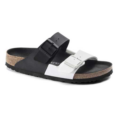 birkenstock black with white buckle