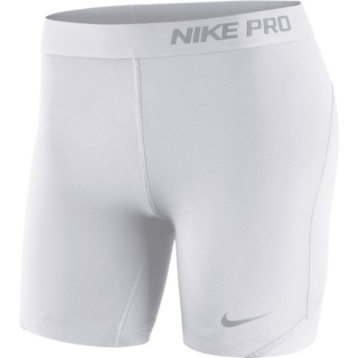 white nike biker shorts