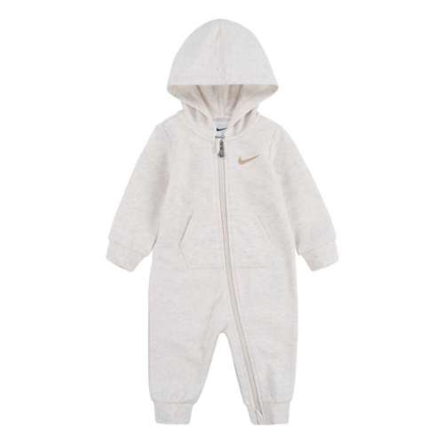 Baby Nike Essentials French Terry Full Zip Hooded Long Sleeve Romper