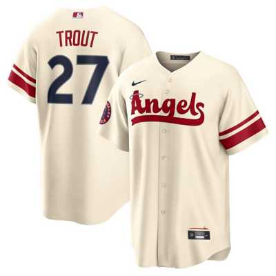 Nike Men's Los Angeles Angels Mike Trout #27 2022 City Connect Home Cool  Base Jersey