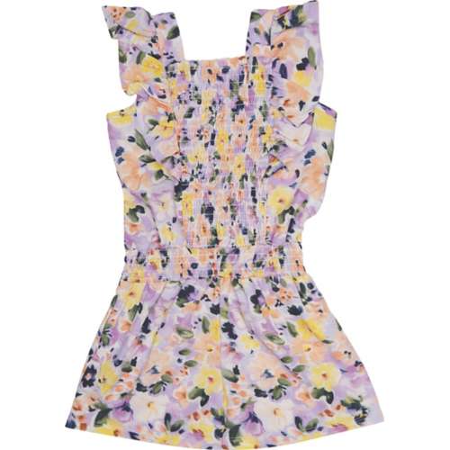 Toddler Girls' Nano All Over Floral Ruffle Straps Romper