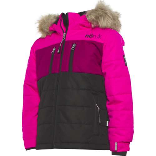 Girls' Noruk Laurie Colorblock Detachable Hood Puffer Jacket Detachable Hood Short Puffer Jacket
